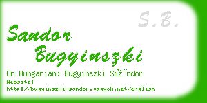 sandor bugyinszki business card